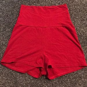 Red High waisted American Apparel shorts